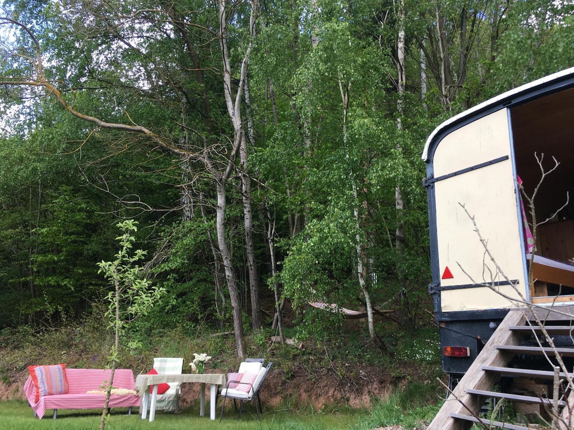 Kuscheliger Zirkuswagen Im Wildgarten Witzenhausen Dış mekan fotoğraf